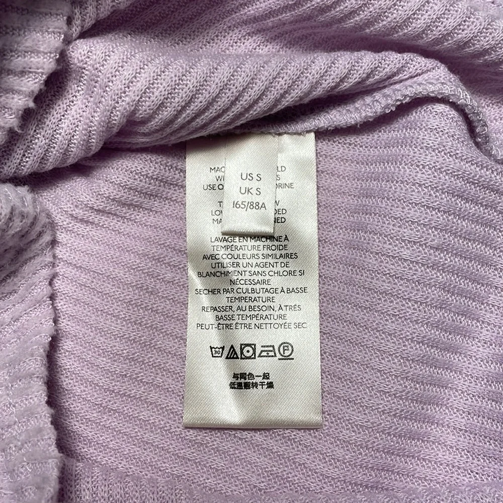 Free People frost lavender cross-over ribbed knit top Size S - Picture 7 of 8